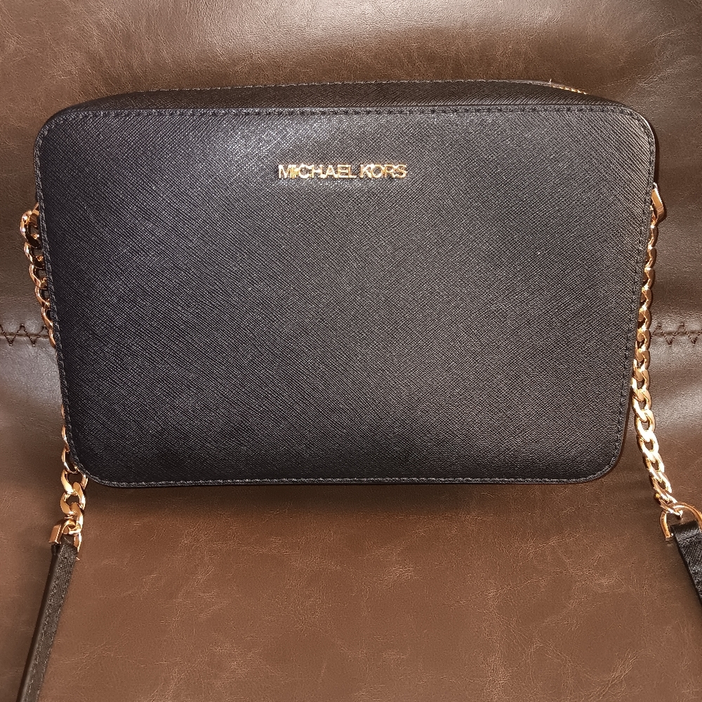 MICHAEL KORS JET SET TRAVEL LARGE EW CROSSBODY Soffiano Leather Atlantic gold